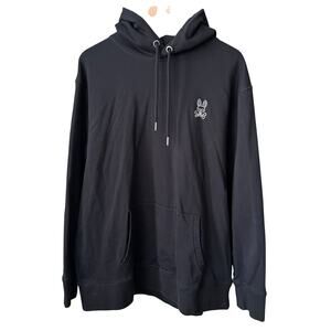 Psycho Bunny Mens Gresham Embroidered Black Hoodie Sweatshirt NWT XL